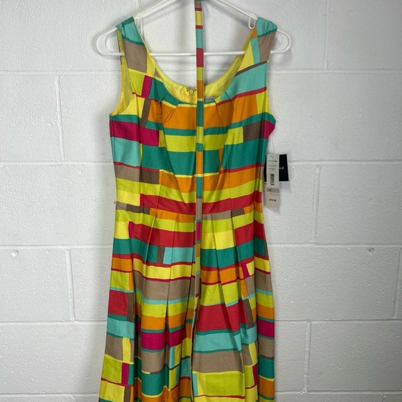 Madison Leigh Yellow and Blue Pleated Sundress - Picture 1 of 7